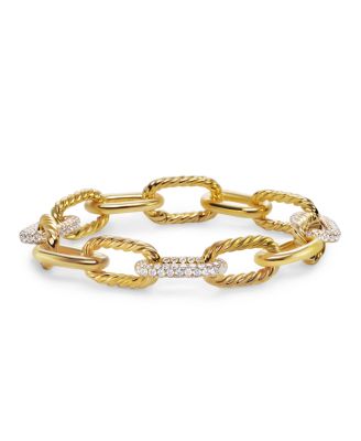 DY Madison&reg; Chain Bracelet in 18K Yellow Gold with Diamonds, 11mm