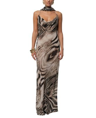  Zebra Print Infinite Journey Maxi Dress