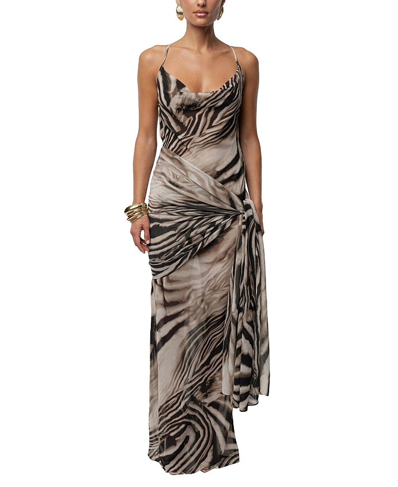 Jluxlabel Zebra Print Infinite Journey Maxi Dress