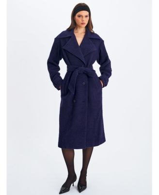  Jaelyn Wool Blend Double-Breasted Belted Coat
