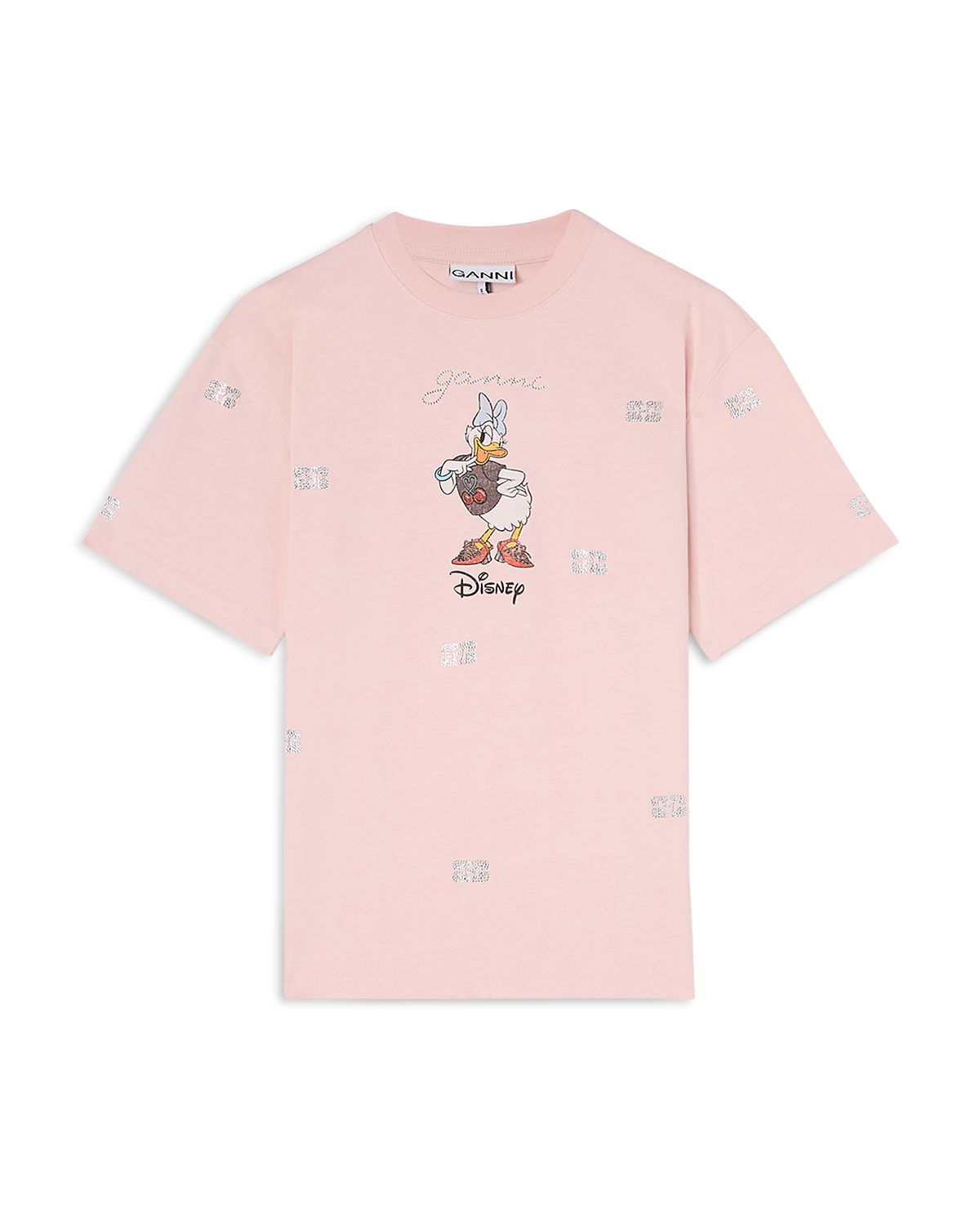 Ganni Daisy Duck Rhinestone Graphic Tee