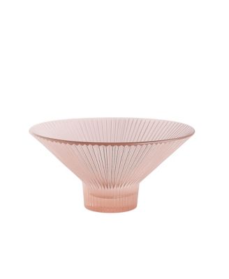  Pressed Pink Glass Low Bowl