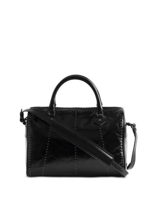 Sunny Vibe Medium Studded Vintage Patent Leather Shoulder Bag