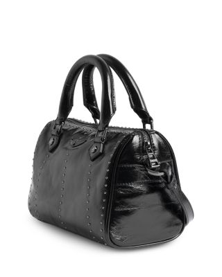 Sunny Vibe XS Studded Vintage Patent Leather Shoulder Bag