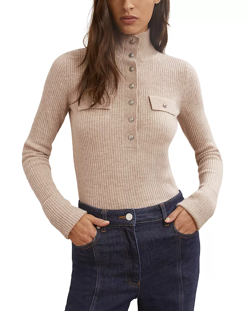 Reiss Elly Rib Knit Wool Sweater