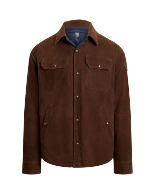 Reversible Suede Taffeta Shirt Jacket