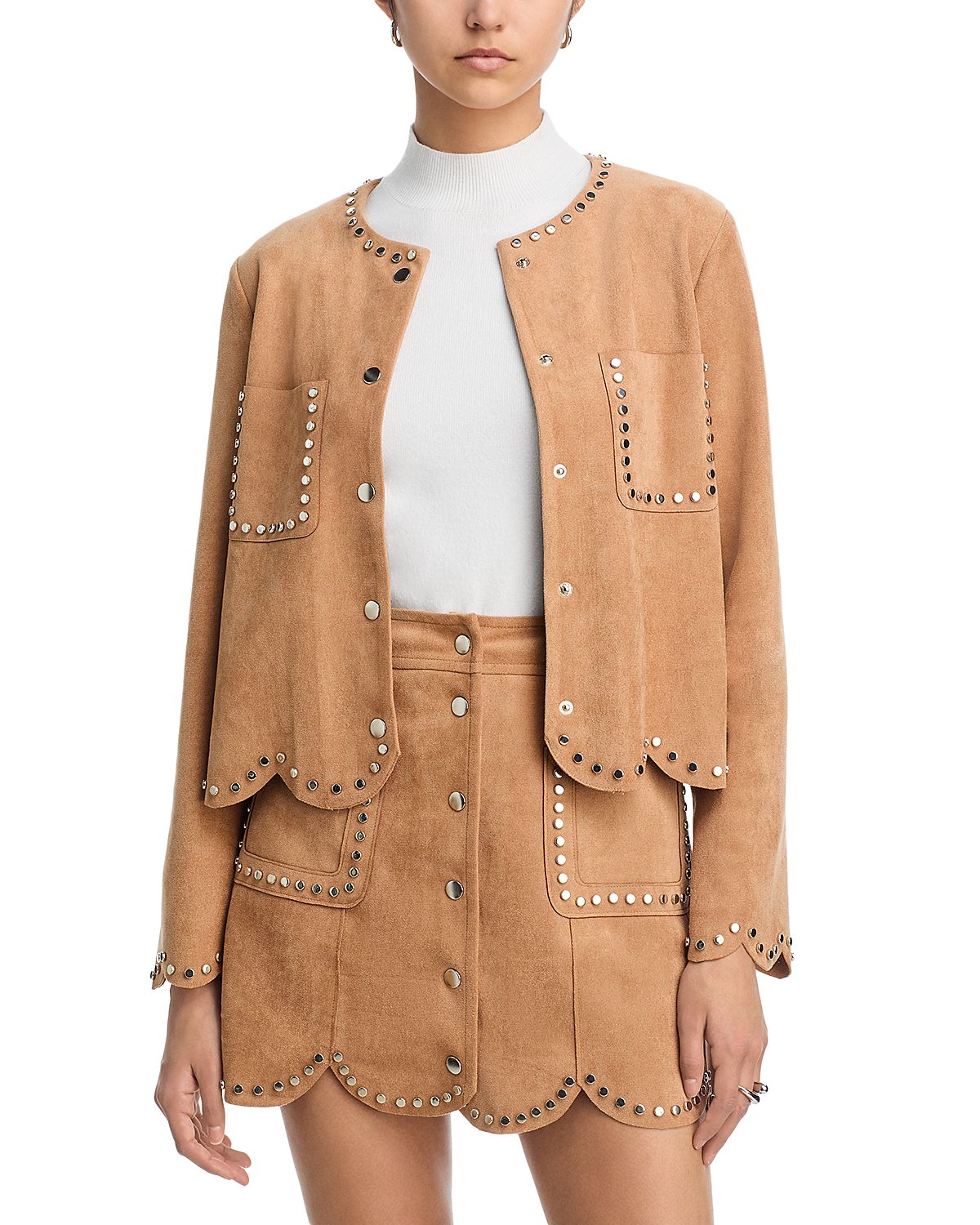 Aqua Faux Suede Jacket - Exclusive