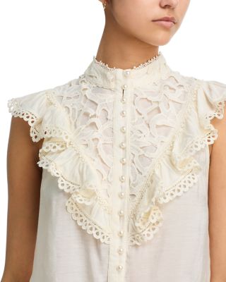 Lace Flutter Sleeve Top - Exclusive