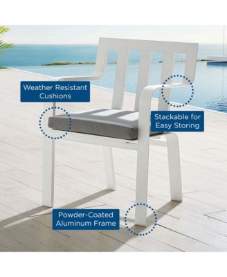 Baxley Stackable Outdoor Patio Aluminum Dining Armchair