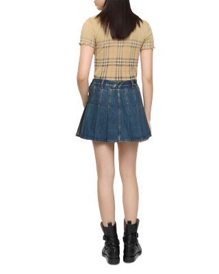 Dahlia Pleated Denim Mini Skirt