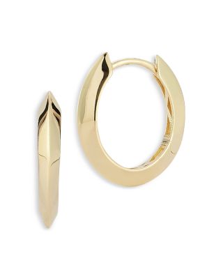 Knife Edge Hoop Earrings in 14K Yellow Gold