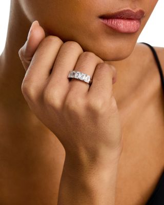 Luxe Collection Certified Lab Grown Diamond Emerald Cut Band in Platinum, 3.0 tcw