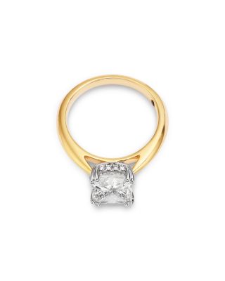 Luxe Collection Certified Lab Grown Diamond Hidden Halo  Radiant Solitaire Engagement Ring in 18K Yellow Gold, 3.15 tcw
