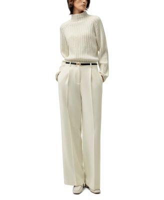  Pointelle Mock Neck Sweater