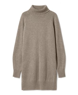  Wool Cashmere Turtleneck Sweater Dress