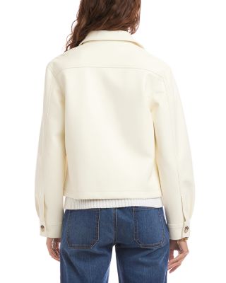 Faux Leather Cropped Jacket 