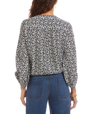 Blouson Sleeve Tie Front Top 