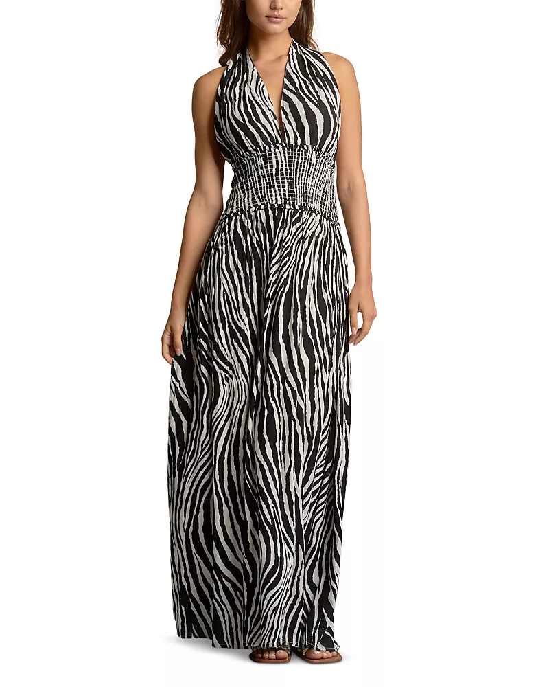 Elan Smocked Halter Maxi Dress