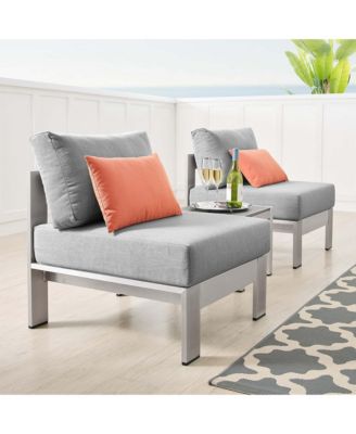 Shore Sunbrella  Fabric Outdoor Patio Aluminum, Set of 3