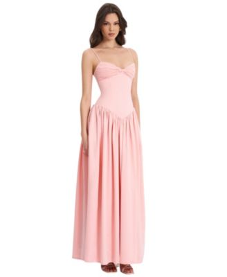  Najwa Ruched Breast Drop Waist Maxi Dress