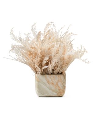  Whispy Pampas in Marble Pot Arrangement