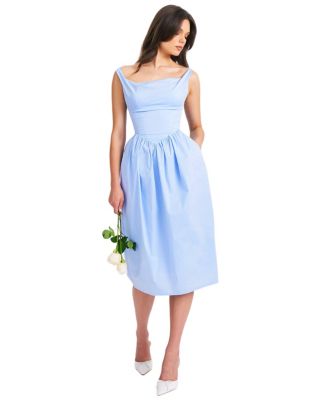 Reina Drop Waist Corset Midi Dress