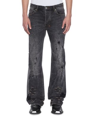 Asher Black Distressed Jeans in Charcoal