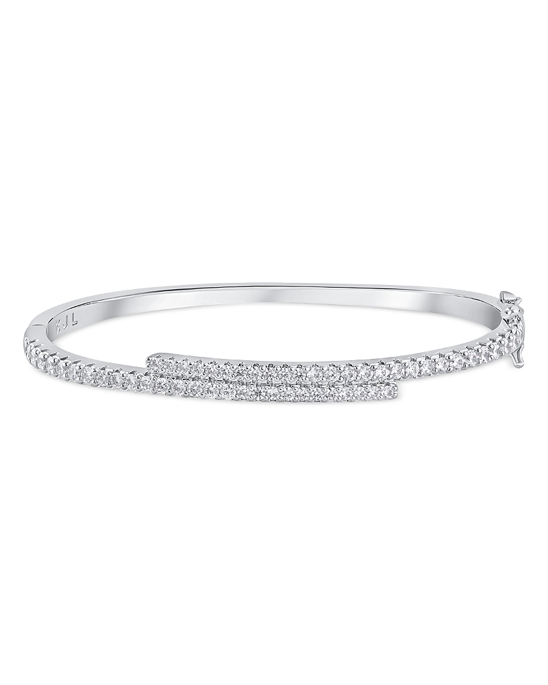 Kenneth Jay Lane Cubic Zirconia Bypass Bangle Bracelet