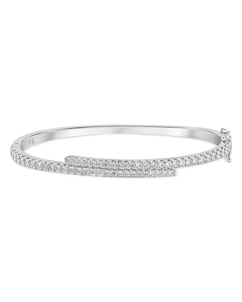 Kenneth Jay Lane Cubic Zirconia Bypass Bangle Bracelet