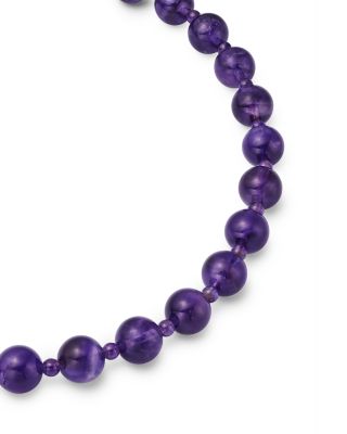 Amethyst Beaded Collar Necklace in 14K Yellow Gold, 18"