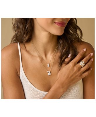 14K Yellow Gold Diamond Stack Butterfly Ring, 0.09 tcw