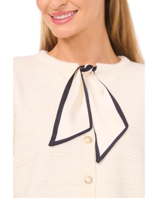 Woven Tie Scarf Cardigan