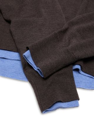 Wool Layered Polo Sweater