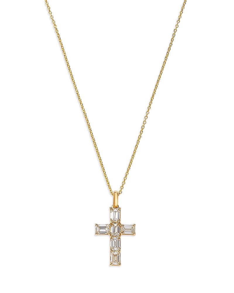 Roberto Coin 18K Yellow Gold Diamond Cross Pendant Necklace, 16