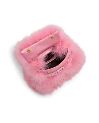 Tie Me Small Feather Top Handle Bag