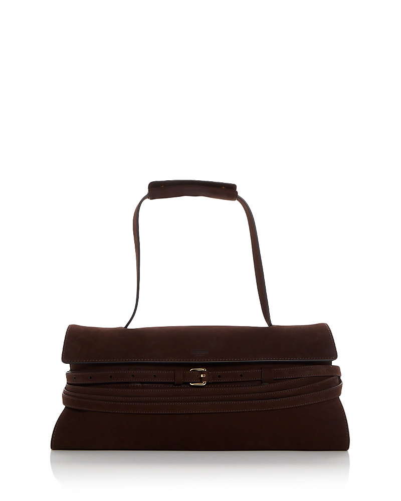 Moschino Tie Me Suede Shoulder Bag