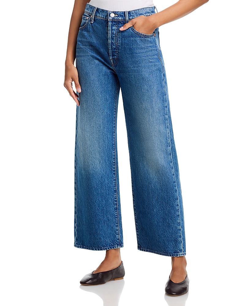 Mother The Dodger Button Flood Jeans in Green Thumb