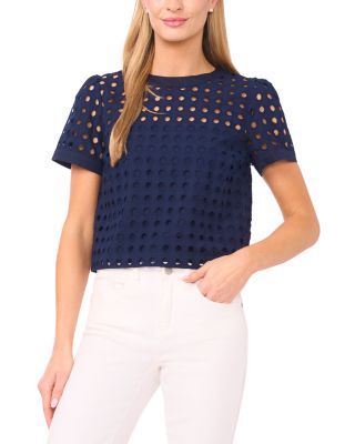 Circle Eyelet Embroidered Top