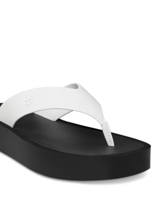 Women's Leather Platform Flip Flops