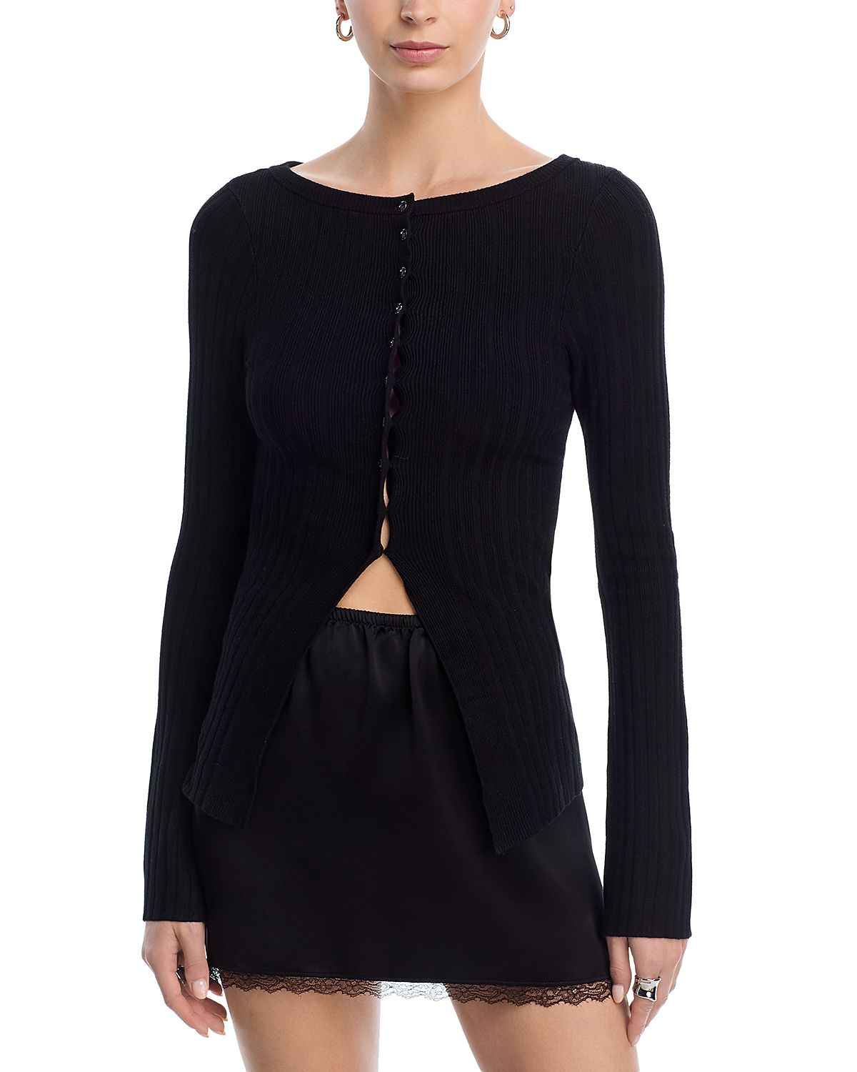 Free People East Side Crewneck Cardigan Sweater