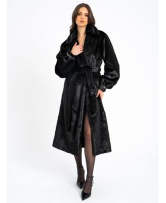  Yahia Long Faux Mink Coat