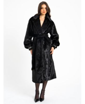  Yahia Long Faux Mink Coat