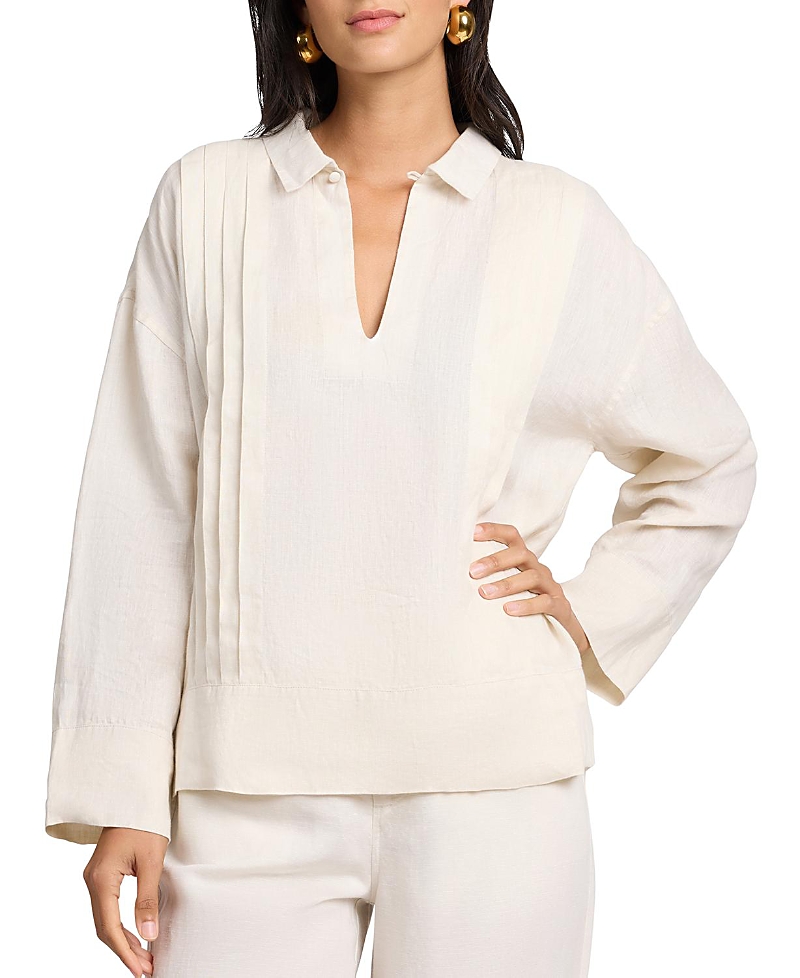 Onia Linen Pintuck Popover Shirt