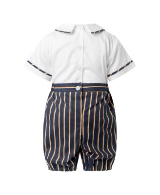  Boys' Navy Stripe Romper - Baby