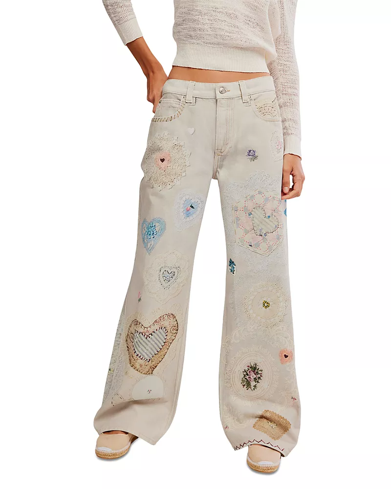 Free People Illusions Straight Leg Jeans in Heirloom