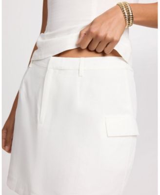  Linen Utility Mini Skirt