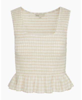  Air Linen Smocked Tank