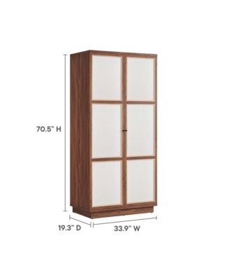 Capri 70" Tall Wood Grain Storage Cabinet