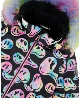 Girls' Two-Piece Play Snowsuit Smiley Face Jacket - Little Kid