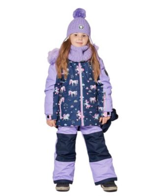Girls' Two-Piece Play Snowsuit Unicorn Jacket - Big Kid